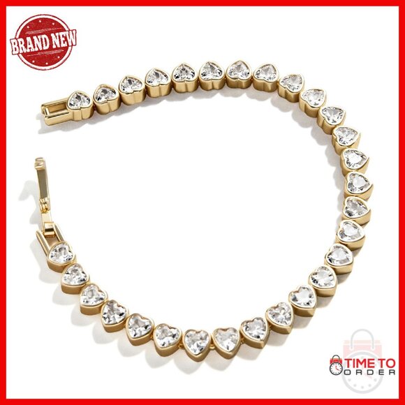 Gold Plated Bead Chain Bracelet with Cubic Zirconia